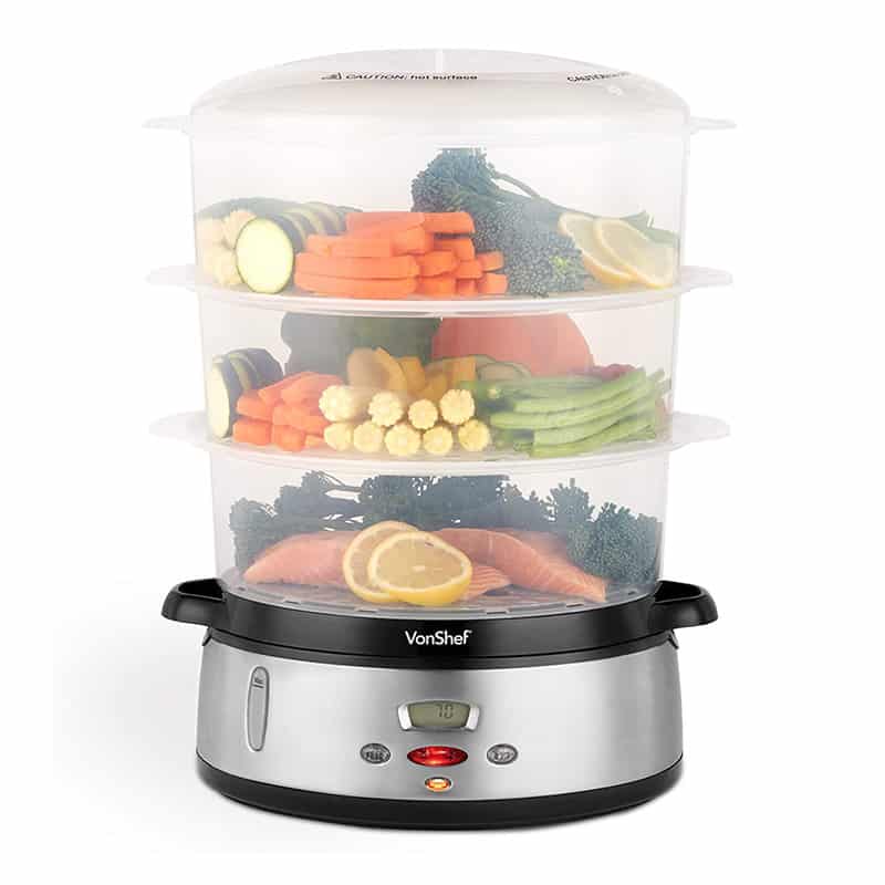 VonShef 800W Digital Dampfgarer